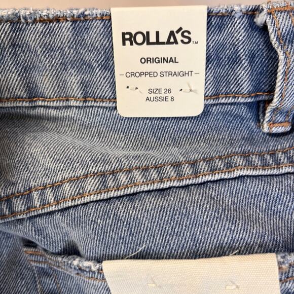 Rolla's Australia Original Cropped Straight Jeans Women High Rise Sz-AU- 8/US-26 - Picture 11 of 12